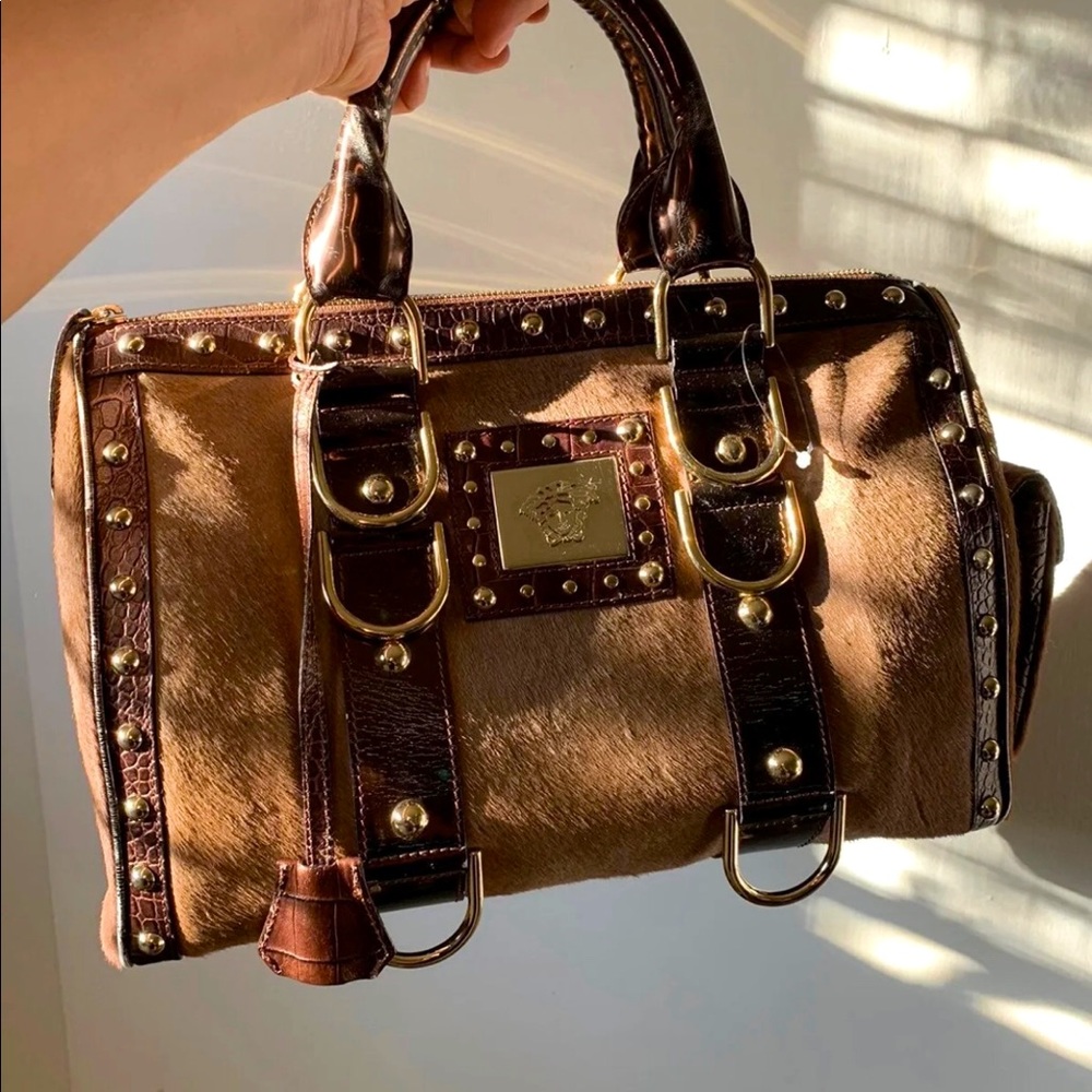 Versace Ponyhair Satchel Bag